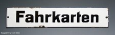 ALTES Emailschild - Fahrkarten