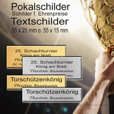 Pokalschild, Schilder f
