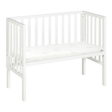 Beistellbett Kinderbett mit Lattenrost Matratze Babybett Weiß matt 45 x 90 cm