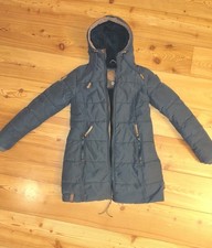 Naketano Parka Damen, Größe L, dunkel Grau/ Blau mit Teddyfell Fütterung