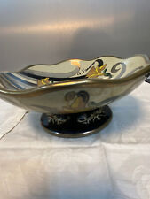 FUSS-SCHALE KERAMIK SIGNIERT G.FIERAVINO FAYENCE + DEKOR FLORAL