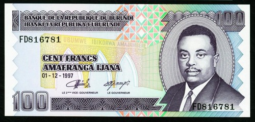 Burundi 100 francs 1997 - 100, 1997.