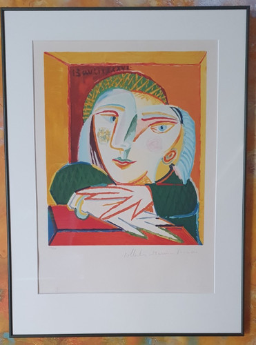 Pablo picasso femme accoudée - "femme,