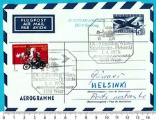 AEROGRAMM, GS , Austrian Airlines  - Erstflug   Wien - Stockholm - Helsinki 1976