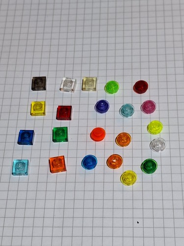 Lego 1x1 flach transparent