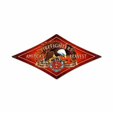 Amerika Fire Fighter Eagle Adler Feuerwehr Retro Sign Blechschild Schild Groß