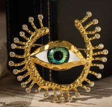 Brosche Nazar Strass Evil Eye Ethno Boho Spirituell Blogger Fashion Style Abiye