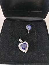 ?TITANIC HERZ DES OCEANS JUDITH WILLIAMS ANHÄNGER & RING SET ZIRKONIA SVAROVSKI