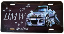 BMW Blechschild E46 - BMW Power personalisiert Manfred - Größe ca. 30x15,5 cm