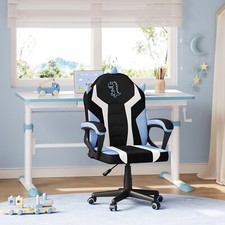 Gaming Stuhl Kinder Kinderschreibtischstuhl  Ergonomisch Lehne Armlehnen Blau