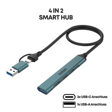 4in2 USB C & USB A Hub Adapter 3x USB-C 1x USB-A Docking Station Multiport