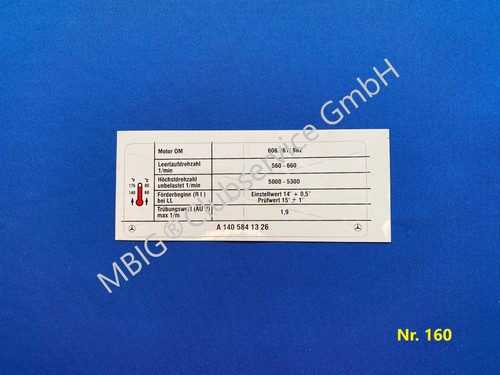 Original aufkleber motordaten - aufkleber,