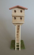 Taubenschlag Taubenhaus rot 17 cm hoch mit Leiter Krippenzubehör Krippe Nr. 7 A