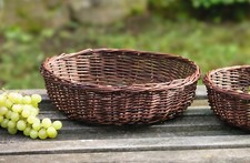 Obstschale Obstkorb Weide braun Ø 38x11 cm groß, Weidenkorb Zwiebelkorb Schale