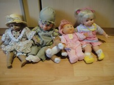 4 Puppen,ca.26cm ,3x Simba ?? + 1x Cabbage Patch Kids  ,Stoffkörper ,Spielpuppen