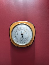 Barometer mit Thermometer Wetterstation aus Holz 60er Jahre Vintage Firma SBF