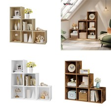 WOLTU Bücherregal mit 6 Fächern Raumteiler Bücherschrank Standregal 90x90x30 cm