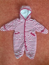 Fixoni Baby Overall Winteranzug mit Kapuze Einteiler rot/weiß Gr. 62/ 68