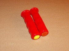 Retro Fahrrad Fixie Singlespeed Griffe Lenkergriffe rot mit Reflektoren NOS #4