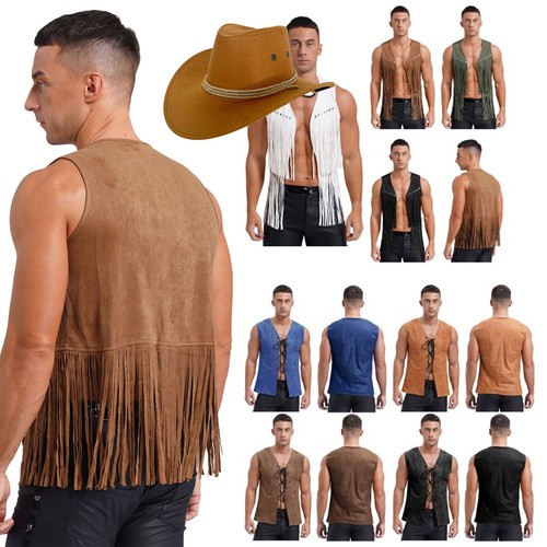 Herren hippie fransenbesatz - de,