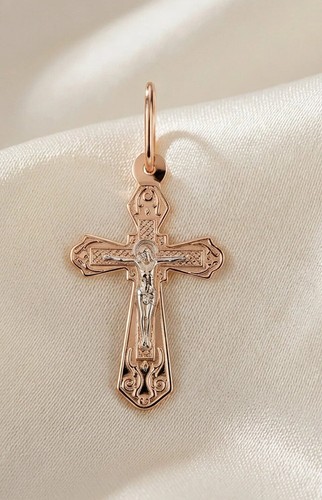 585 rotgold kreuz russisch - kreuz,