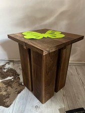 Beistelltisch, Hocker aus Massivholz mit abnehmbarer Tischplatte, wandelbar