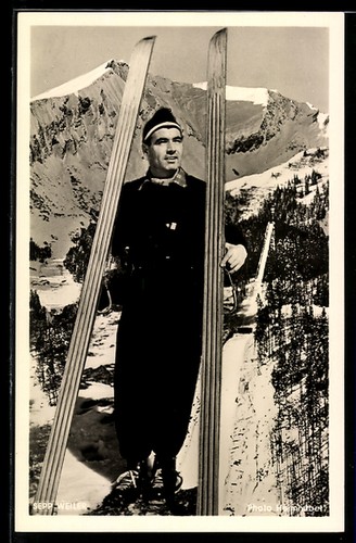 Ansichtskarte skispringer sepp - ansichtskarte,