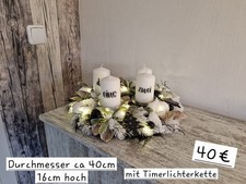 Adventskranz Schwarz/Weiß