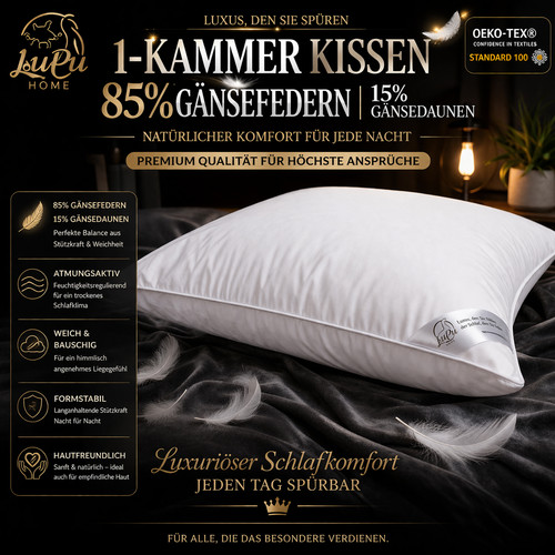 Kopfkissen 80x80 gänsefedern - 80x80,