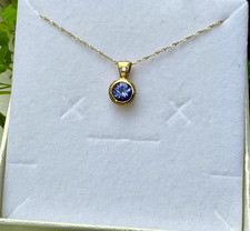 Anhänger Tansanit 1,8  ct aus 585 Gold mit Diamond + Singapur Kette  50 cm