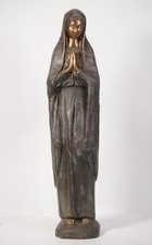 Ältere stilvolle Bronze Madonna betend Skulptur Grabfigur hochwertig ca. 66,5 cm