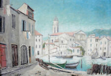 Gemälde: Boote im Hafen