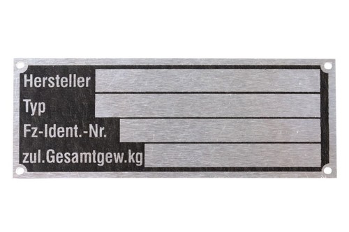 Typenschild neutral