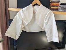 hochwertiger Bolero, ecru, Chiffron Satin, Gr. 42, glänzend