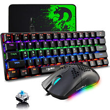 Gaming-Tastatur- Maus-Set Typ C Verkabelt 60% Mechanische Rainbow 6400DPI PC PS4