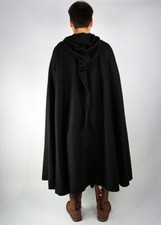 Dicker Wollumhang - Mittelalter Umhang - Wolle - mittellange Kapuze - 6 Farben