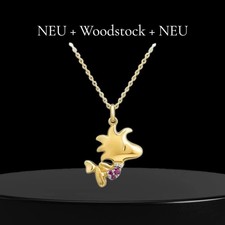 woodstock 925 Silber mit Halskette anhänger  snoopy Peanuts Woodstock Kette 