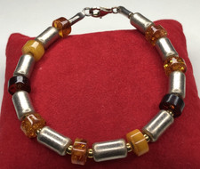 Vintage Silber mit Bernstein