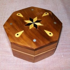 8 Eckige Teak Holz Dose mit