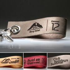Hotel Schlüsselanhänger mit Gravur | Anhänger aus Leder mit individuellem Logo