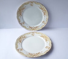 KPM Berlin Jugendstil zwei Speiseteller Service Englischglatt Goldrelief um 1900