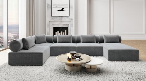 Sofa stoff wohnlandschaft - sofa,