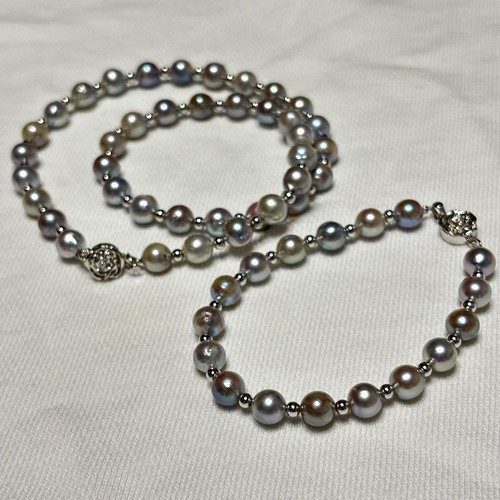 Set aus akoya - akoya-perlenkette, und