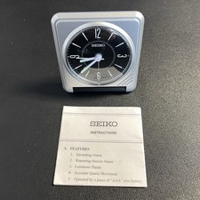 Seiko Reisewecker - Silber mit schwarzem Zifferblatt