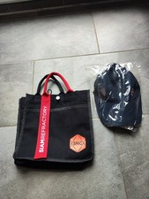 Cap Basecap Mütze Freizeit dunkelblau in Henkeltasche schwarz