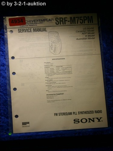 Sony service manual - srf, m75pm