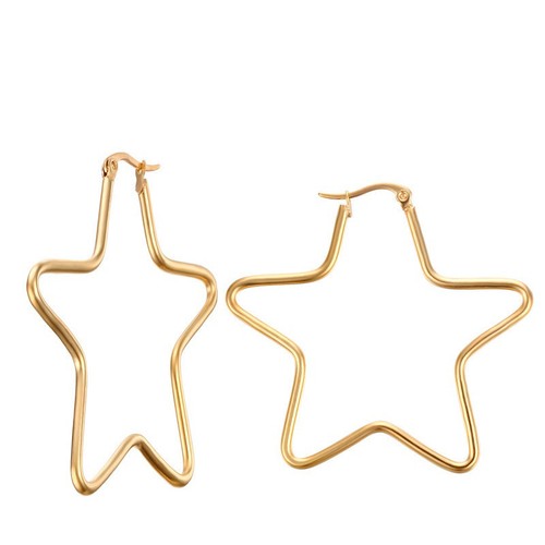 Große creolen goldener stern - große,