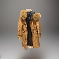 Damen-Wintermantel Daunen Braun Büffel