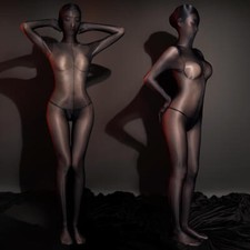 Ultrathin Sheer Glänzend Ouvert Bodystocking Zentai Body Overall Catsuit Dessous