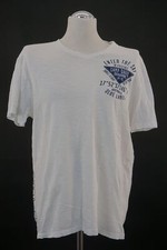 Camp David Herren T-Shirt L weiß motiv V-Ausschnitt Kurzarm Jersey A901